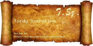 Tordy Szerafina névjegykártya